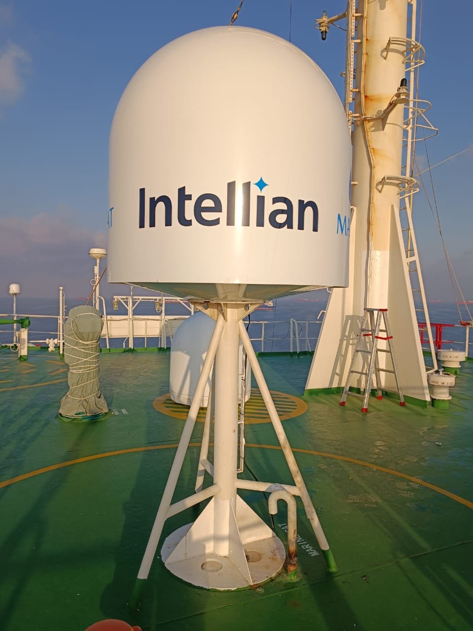 Marine VSAT satellite system installation on vessel